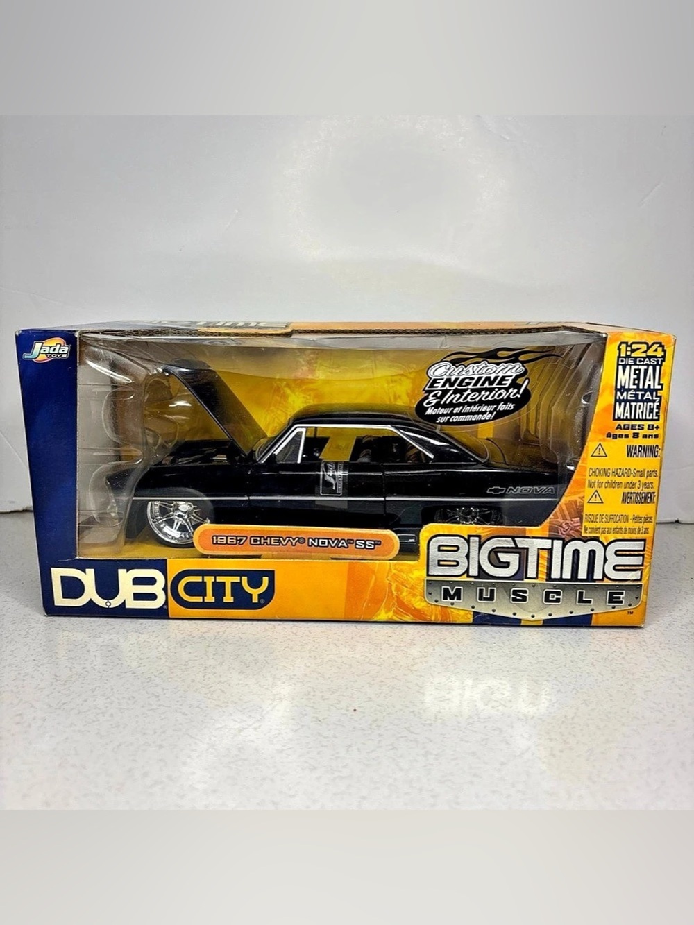 2005 JADA TOYS DUB CITY BIGTIME MUSCLE 1967 Chevy Nova SS Black 1/24 Damaged Box